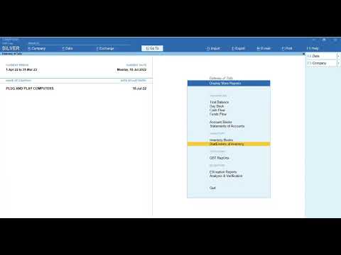 Save View Option in Tally - Plug & Play Computers Tally tutorial