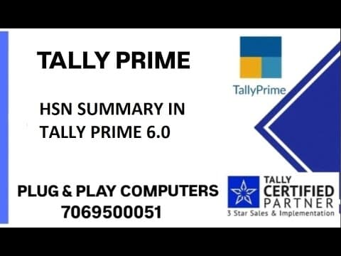 EXPORT GSTR -1 RETURN WITH HSN SUMMARY - Plug & Play Computers Tally tutorial