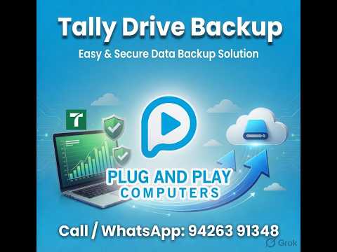 TALLY DRIVE BACKUP - BACKUP TALLY DATA - Plug & Play Computers Tally tutorial