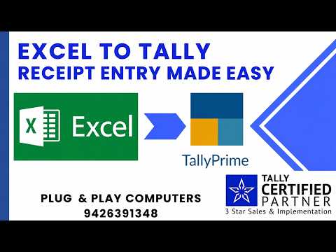 Import Receipts from Excel to Tally Automatically | Smart Receipt Entry Solution - Plug & Play Computers Tally tutorial
