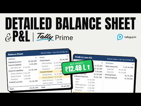 Detailed Balance Sheet & Profit & Loss in Tally Prime - Plug & Play Computers Tally tutorial