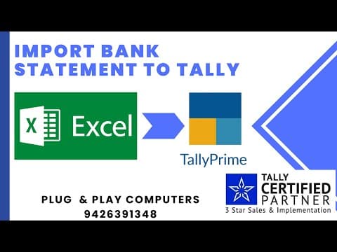 Import Excel Bank Statement into Tally Prime 4.0 - Excel to Tally - Plug & Play Computers Tally tutorial